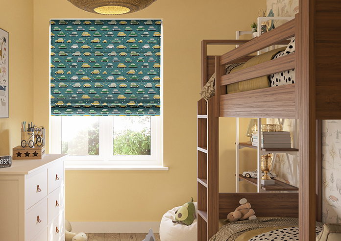 Roadtrip, Teal Blue - Roman Blind - Image 3